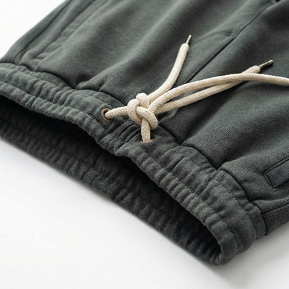 Men’s Cotton Drawstring Shorts – Adjustable Waist – Casual Summer Lounge Wear in Black Grey and Beige