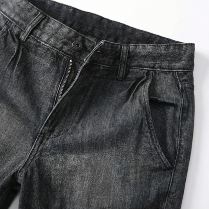 Men Spring Denim Shorts - Black Dark Grey Light Blue - Casual Slim Fit Jean Shorts