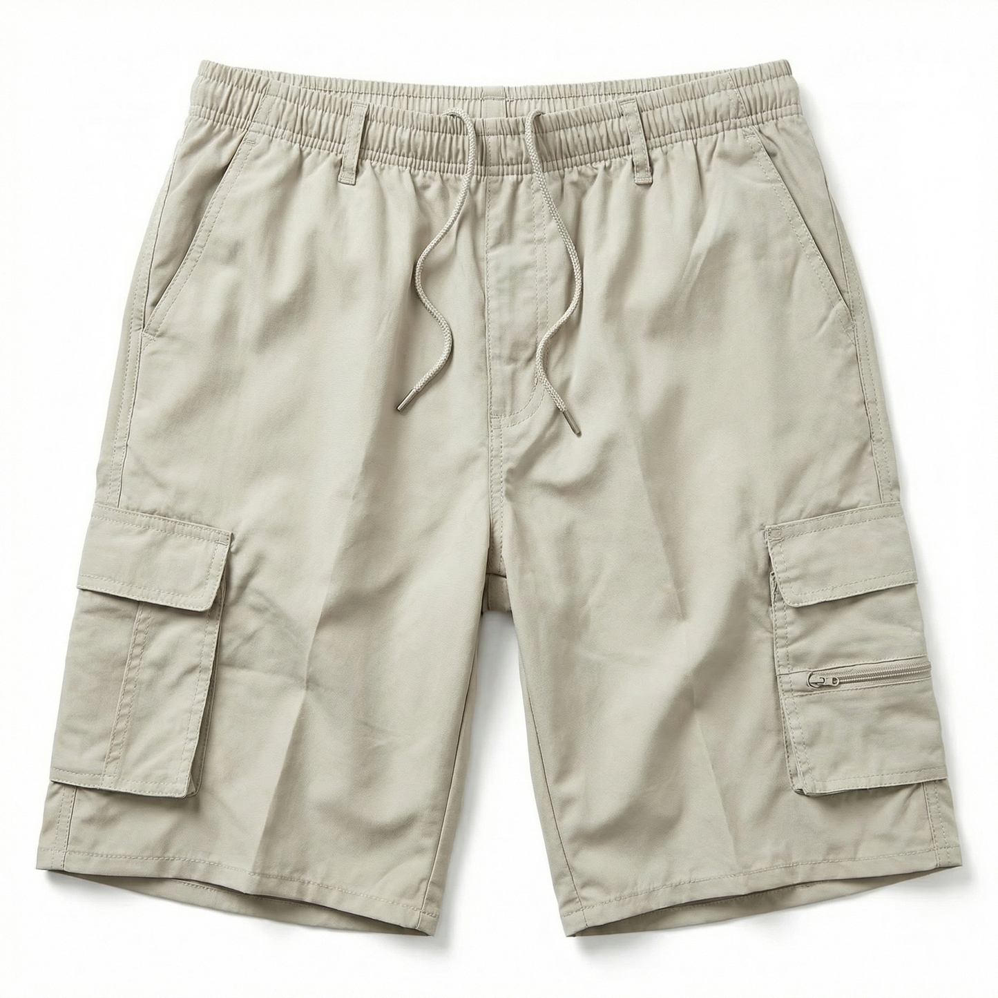 Cargo Shorts for Men – Spring Summer Utility Cargo Shorts – Lightweight Drawstring Shorts with Pockets in Beige Khaki Navy and Black