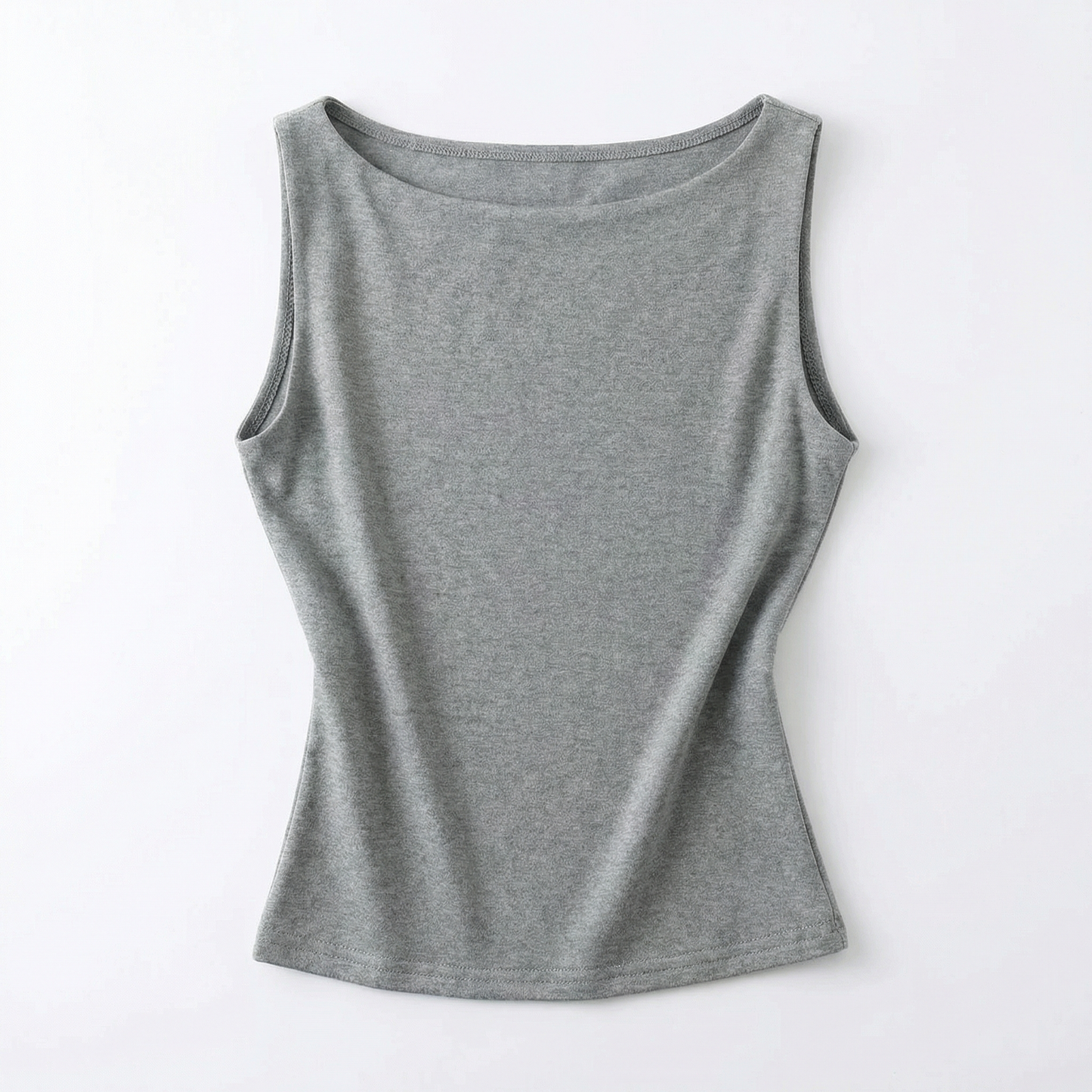 Spring Cotton Boatneck Top - Black Grey Olive White - Women Sleeveless Summer Shirt