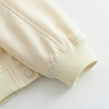 Women’s Spring Jacket – Lightweight Cropped Bomber Style – Casual Everyday Outerwear with Button Closure and Front Pockets