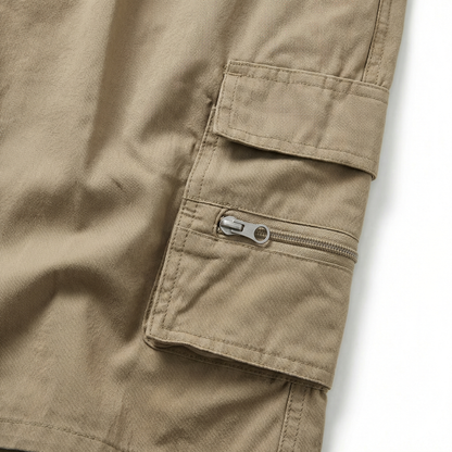Cargo Shorts for Men – Spring Summer Utility Cargo Shorts – Lightweight Drawstring Shorts with Pockets in Beige Khaki Navy and Black