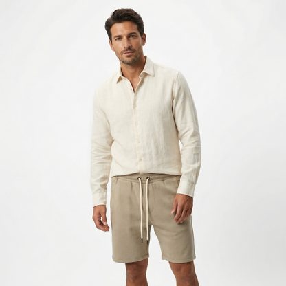 Men’s Cotton Drawstring Shorts – Adjustable Waist – Casual Summer Lounge Wear in Black Grey and Beige