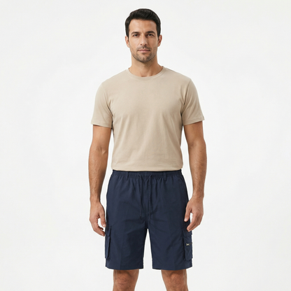 Cargo Shorts for Men – Spring Summer Utility Cargo Shorts – Lightweight Drawstring Shorts with Pockets in Beige Khaki Navy and Black