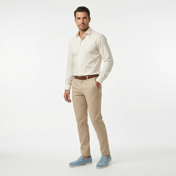 Men Suede Loafers - Spring Casual Slip On Shoes - Lightweight Comfort Smart Casual Shoes - Beige Blue Black