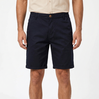 Cotton Shorts for Men – Summer Casual Cotton Shorts – Lightweight Elastic Waist Shorts in Black Navy Brown Grey Green and Beige