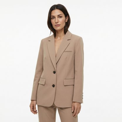 Women’s Spring Tailored Blazer – Single Button Design – Business Casual Office and Everyday Wear in Brown White Black Taupe and Beige