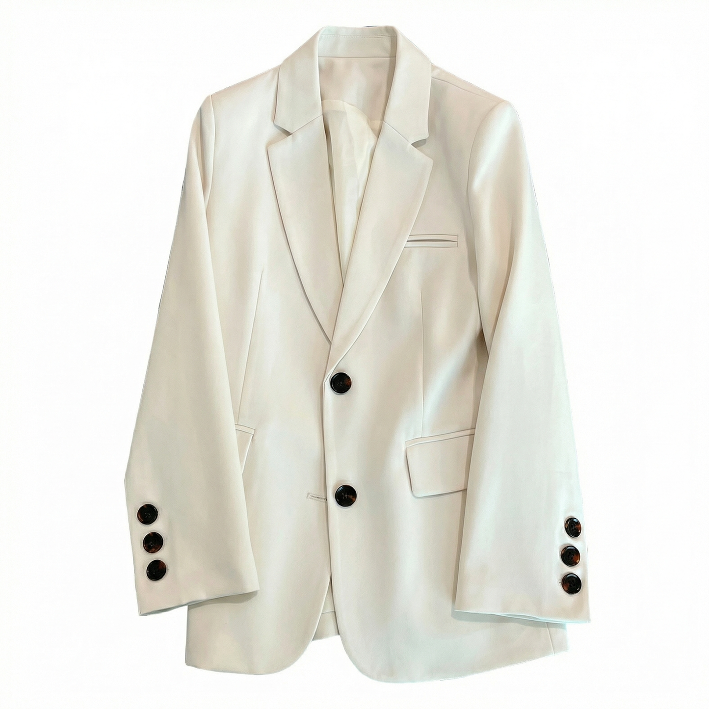 Women’s Spring Tailored Blazer – Single Button Design – Business Casual Office and Everyday Wear in Brown White Black Taupe and Beige