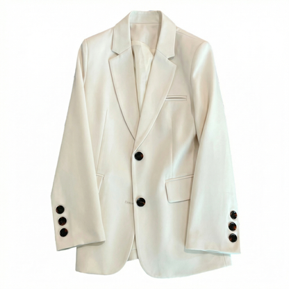Women’s Spring Tailored Blazer – Single Button Design – Business Casual Office and Everyday Wear in Brown White Black Taupe and Beige
