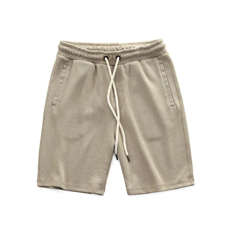 Men’s Cotton Drawstring Shorts – Adjustable Waist – Casual Summer Lounge Wear in Black Grey and Beige