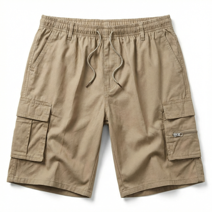 Cargo Shorts for Men – Spring Summer Utility Cargo Shorts – Lightweight Drawstring Shorts with Pockets in Beige Khaki Navy and Black