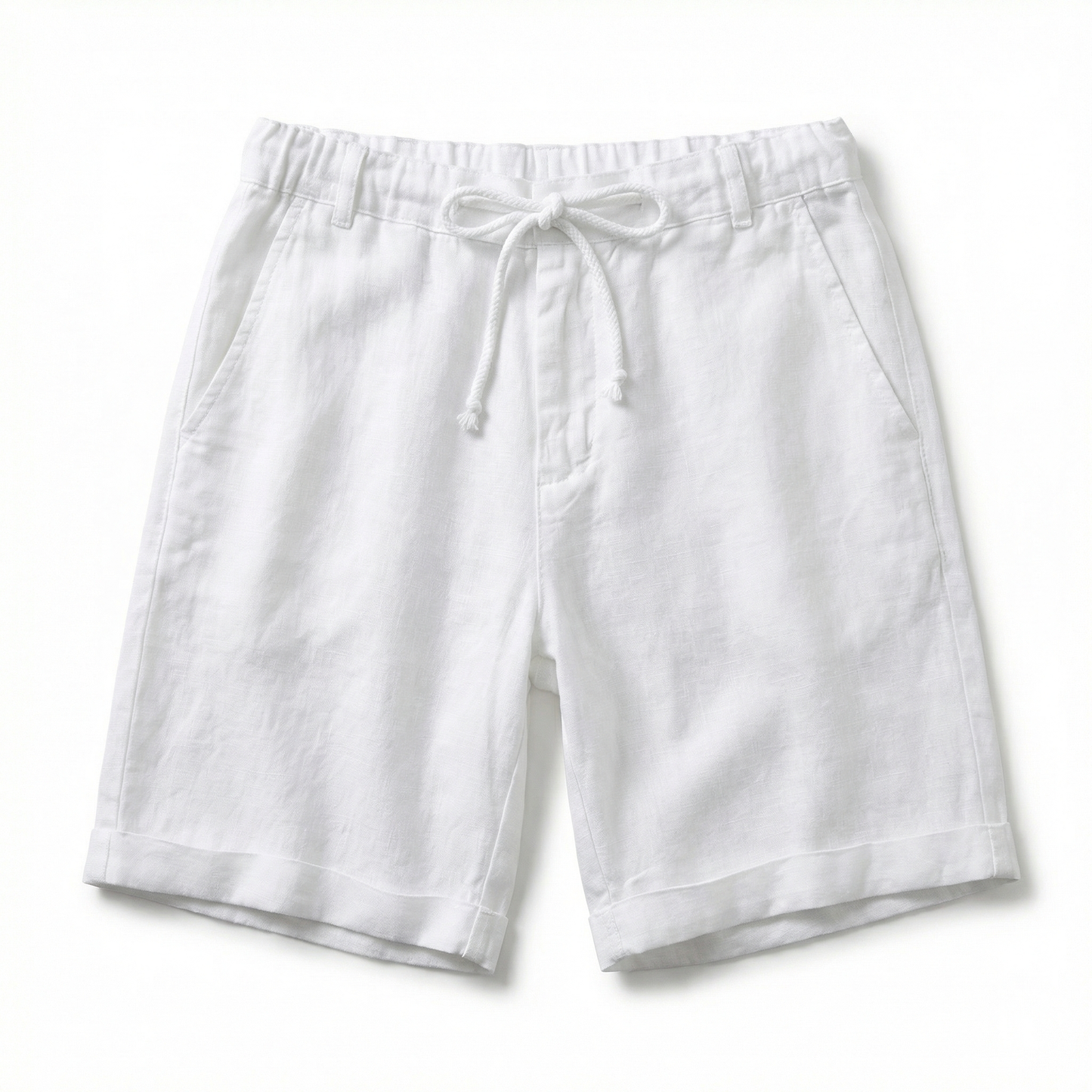 Cotton and Linen Shorts for Men – Summer Lightweight Shorts – Elastic Waist Drawstring Casual Shorts in Black Grey Blue Beige and White