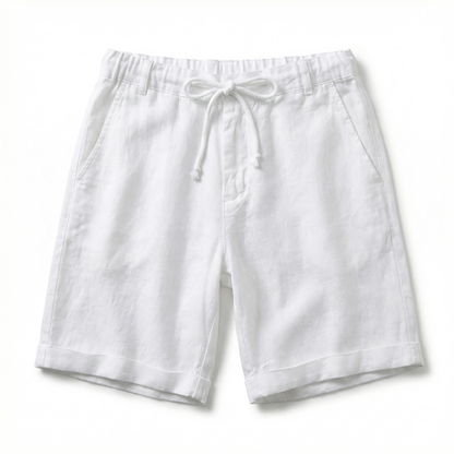 Cotton and Linen Shorts for Men – Summer Lightweight Shorts – Elastic Waist Drawstring Casual Shorts in Black Grey Blue Beige and White