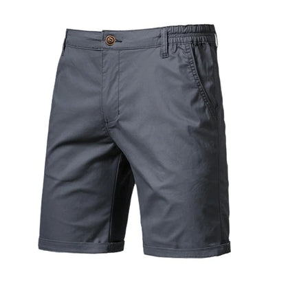 Cotton Shorts for Men – Summer Casual Cotton Shorts – Lightweight Elastic Waist Shorts in Black Navy Brown Grey Green and Beige